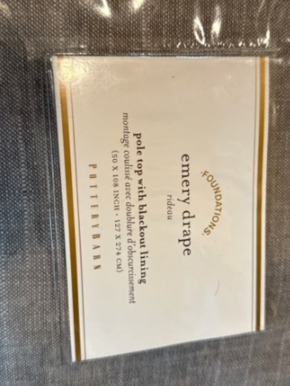 2 Brand New Pottery Barn 50W x 108L Gray EMERY BLACKOUT Drapes